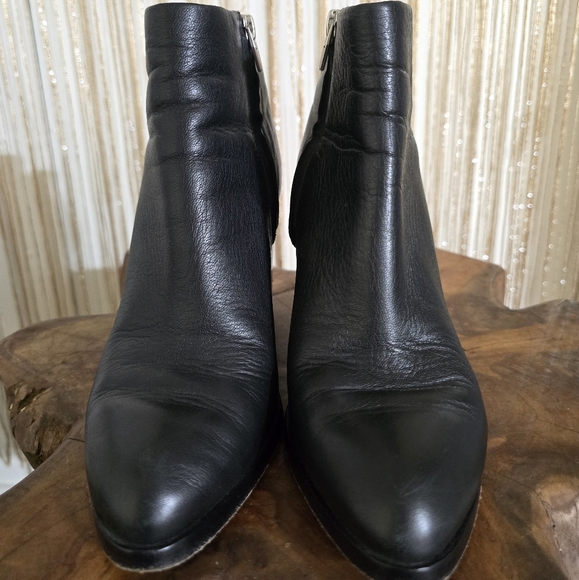 Alexander Wang Gabi - Black Leather & Silver Cut-out Heel Women's 36 1/2 - Picture 2 of 5